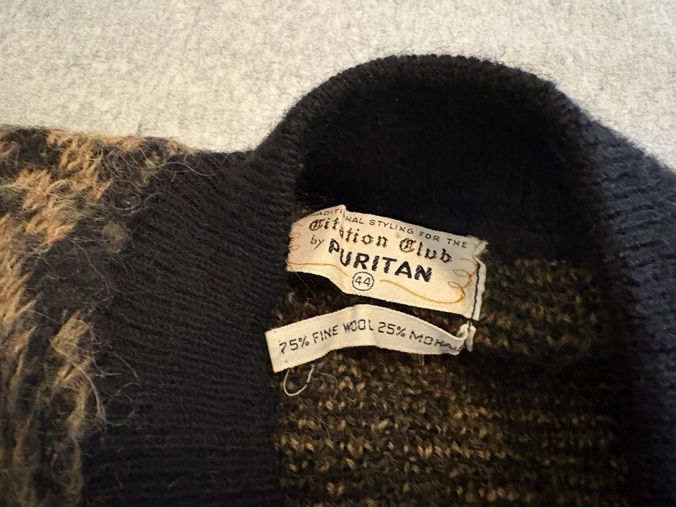 Vintage Citation Club by Puritan Wool & Mohair Cardigan Sweater Size 44 - Image 4 of 4