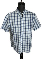 Van Heusen Mens XL 17-17.5  Neck Short Short Sleeve Relaxed Casual Blue EUC