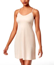 VANITY FAIR V-Neck Full Slip Size Small Damask Neutral Retail $34.50