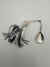 White Black Spinnerbait Single Blade Bass Lure 4”
