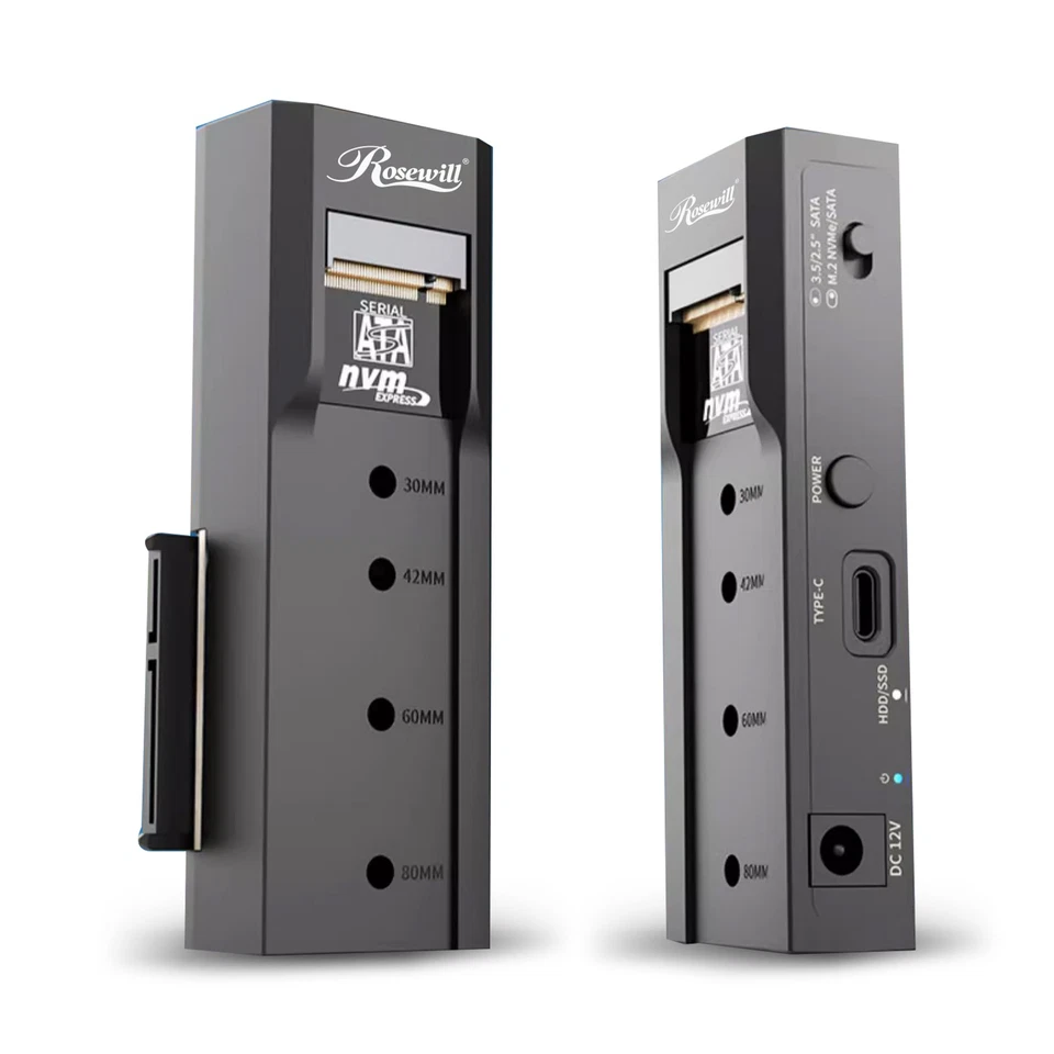 Rosewill NVME to 2.5'' 3.5'' Offline Clone Enclosure,M.2 to SATA SSD HDD Cloner - Image 2 of 4