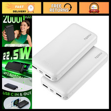 2-Pack Portable Charger 20000mAh Power Bank PD 22.5W Fast Charging Battery