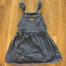 Vintage OSH KOSH B GOSH Girls Jean Dress Jumper Overall Bib Dress 3T Made USA A6