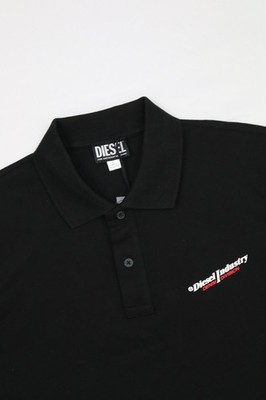 Diesel Mens Slim Fit Cotton Pique 3D Logo Polo Shirt T SMITH IND Black L