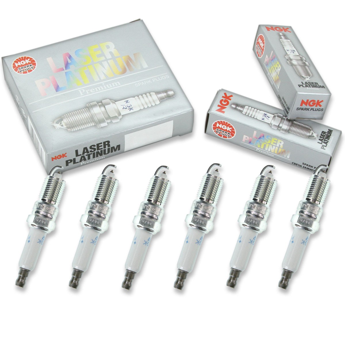 6 pcs NGK Laser Platinum Spark Plugs for 1996-1998 GMC C1500 4.3L  4.3L V6 - qj