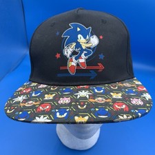 Sonic the Hedgehog Embroidered Face Snapback Hat  One Size