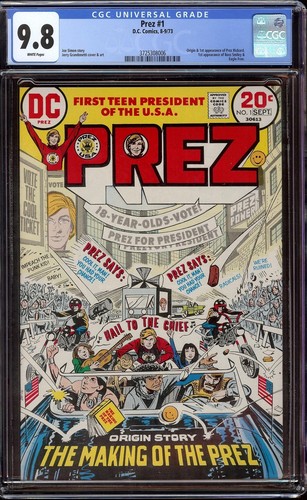 Plop! # 1 CGC 9.8 White (DC, 1973) Origin & 1st appearance Prez Rickard