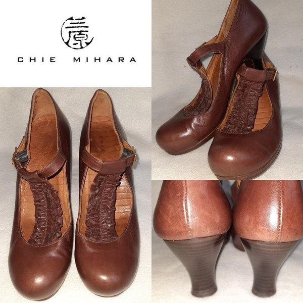 Women Chie Mihara Heels Brown Leather 39