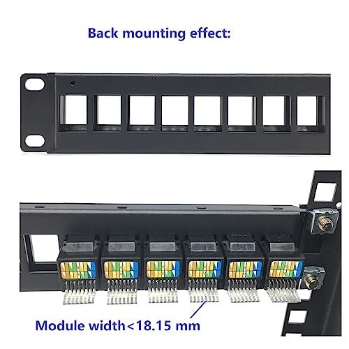 2 Pack of 1U Patch Panel 24-Port Blank Keystone, 1U 19" Rackmount ...
