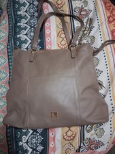 Women s Taupe Large Tote Bag Double Handles Adjustable Strap Zip, Pockets