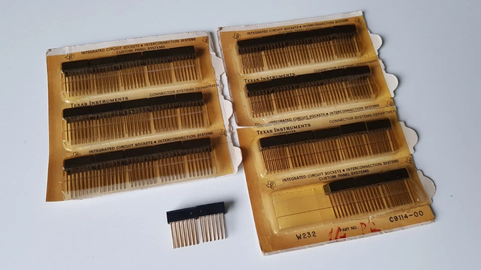 35 Texas Instruments 14 polige IC Sockel C9114-00 mit vergoldeten Pins Wire Wrap