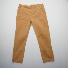Nili Lotan Montauk Pants Size 4 Tan Brown Straight Leg Cotton Trousers Crop