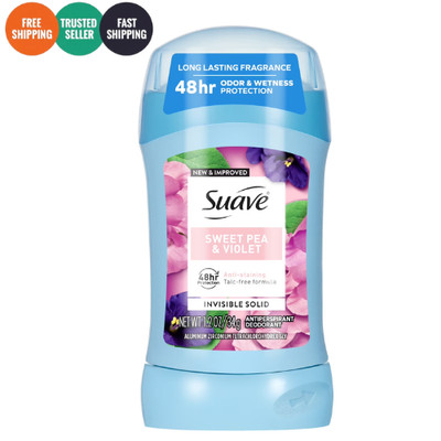 Suave Antiperspirant Deodorant Women Sweet Pea Violet 48 Hour Protection 1.2 oz