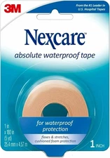 2 Pack 3M Nexcare First Aid Tape Absolute Waterproof Easy Tear 1 in x 5 yd 1ct