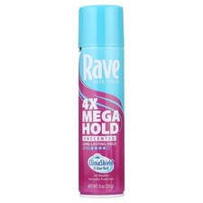 Rave 4X Mega Hold Hair Spray, All-Weather with Vitamin-Rich Formula, 11 oz