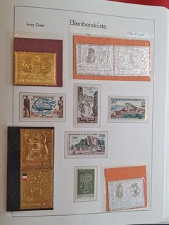 Briefmarkenalbum Elfenbeinküste 1959 1978 mit Gold und Silbermarken vollst / P8