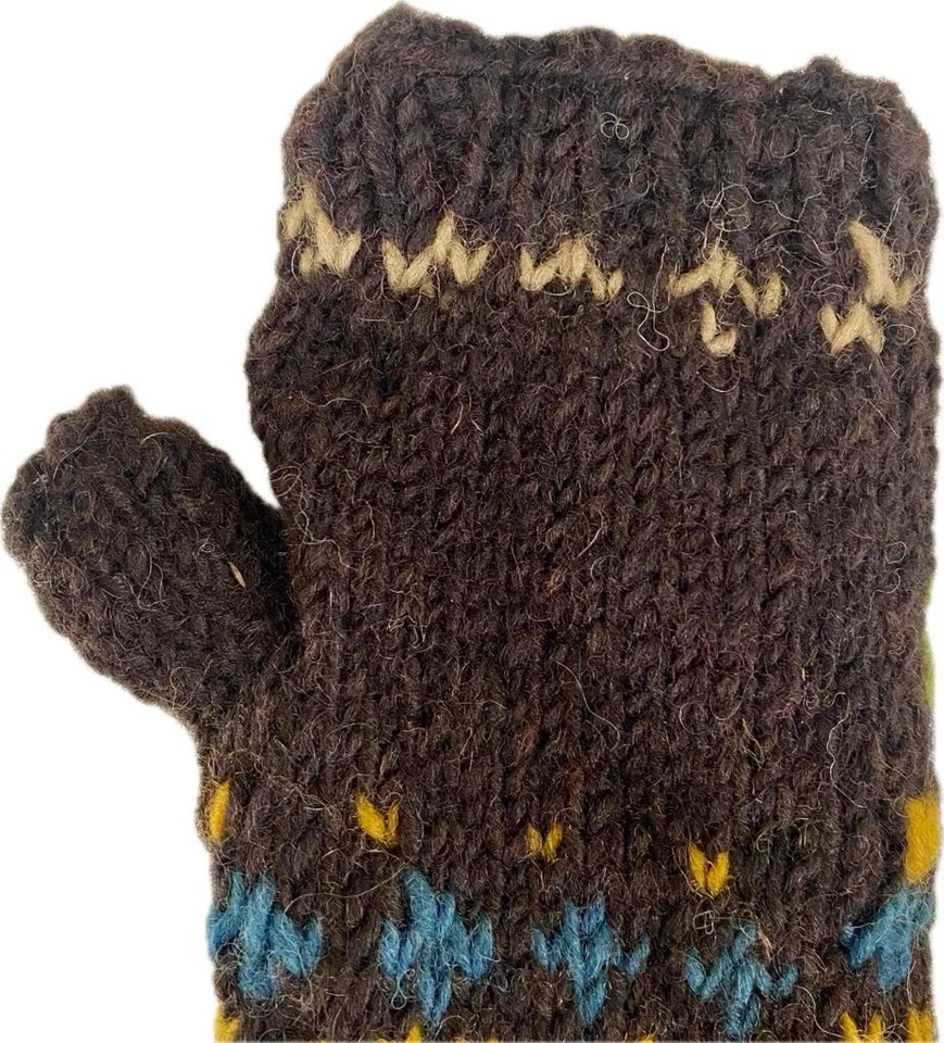 Guantes calentadores de manos Mushroom hechos a mano de lana hippy polar sin dedos 4782 Foto 3 de 4