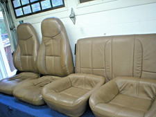 1982-2002 Camaro Firebird Tan Brown Leather Front Rear Seats Set Gm 1993 94