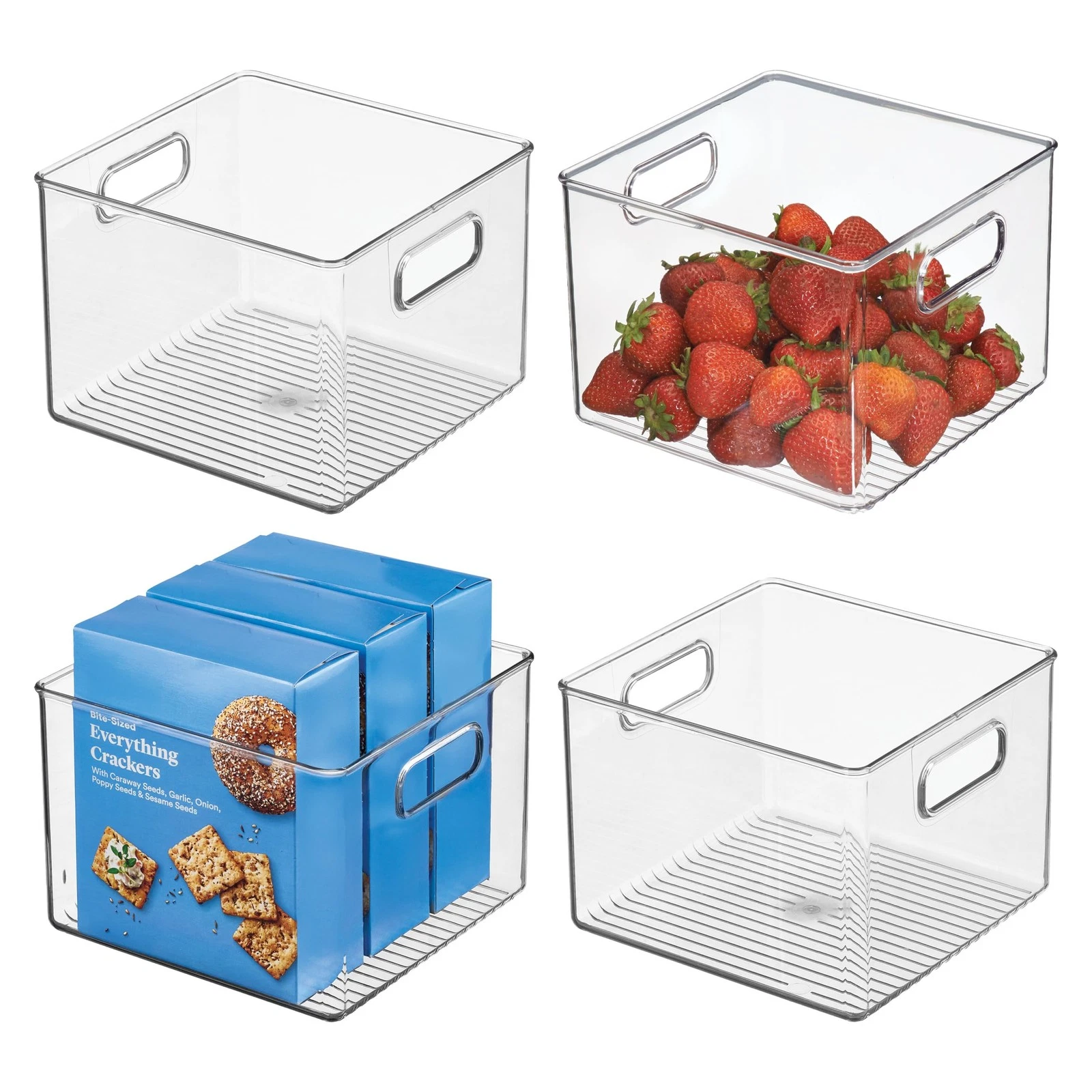 iDesign Clear Plastic Storage Bins for Kitchen - Pantry and Fridge Storage for