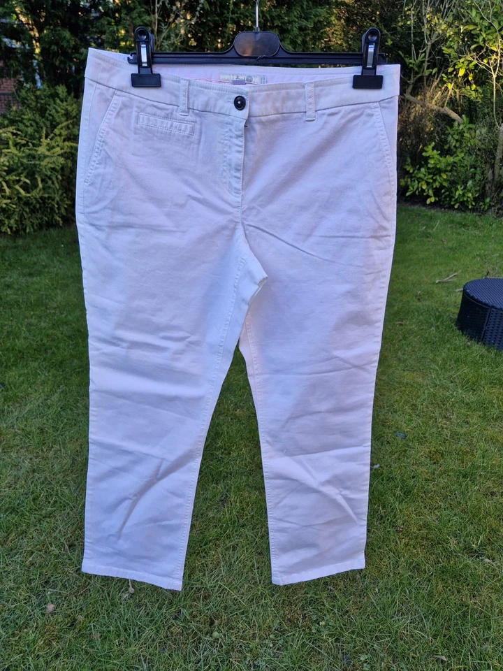 Boden Size 14P White Cropped Trousers-WM372-Q11 - Image 4 of 4