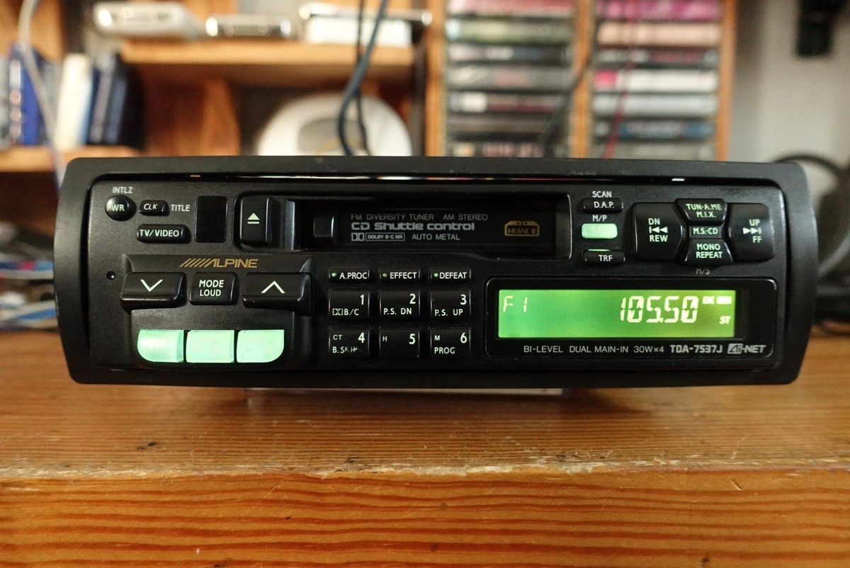 Alpine TDA-7537J. Rare classic cassette deck. Fm/Bluetooth. Dual