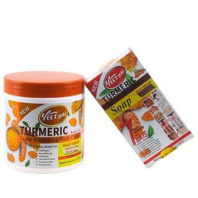 Veet Gold Turmeric Super  Body Cream & Soap Set - Skin Repair & Anti-Aging