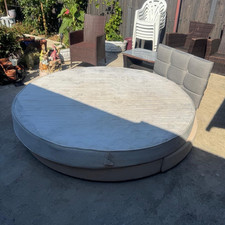 Cream Round Beds & Round mattress &Frame king size