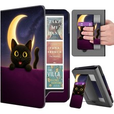 Stand Case for Kindle Paperwhite 12th / Kindle Colorsoft 2024, Cat Moon