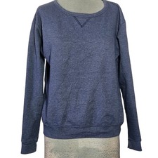 Blue Soft Cotton Blend Pullover Sweatshirt Size Medium
