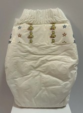 1987 LUVS DELUXE PLASTIC DIAPER SIZE M-L BIG BIRD COOKIE MONSTER WHITE BABYCORE