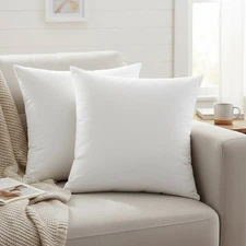 Ultra-Soft Goose Down Feather Pillow Inserts, 18x18IN - Firm Support & Washable