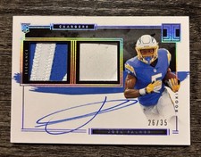 JOSH PALMER IMPECCABLE HELMET NAMEPLATE ROOKIE AUTO JERSEY TAG /35 Rookie RC RPA