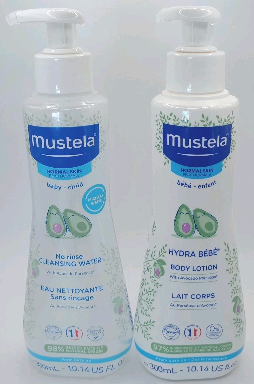Mustela No-Rinse Cleansing Water & Lotion Combo 10 fl.oz.  Baby Shampoo & Soap