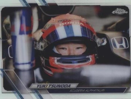 2021 Topps Chrome Formula 1 Yuki Tsunoda Purple Refractor /399 #14