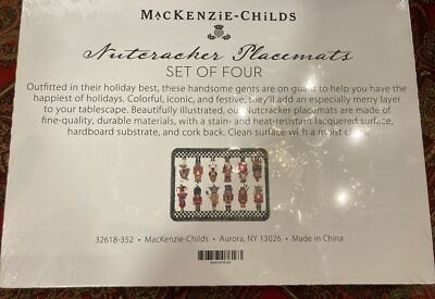 Lot of 4 MACKENZIE CHILDS NUTCRACKER BRIGADE CHRISTMAS PLACEMATS