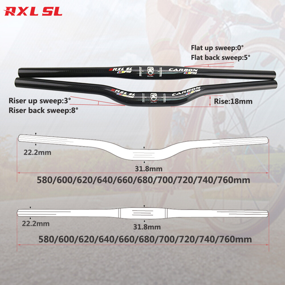 Manillar elevador de carbono para bicicleta de montaña 31,8*720/740/760 mm manillar en una forma