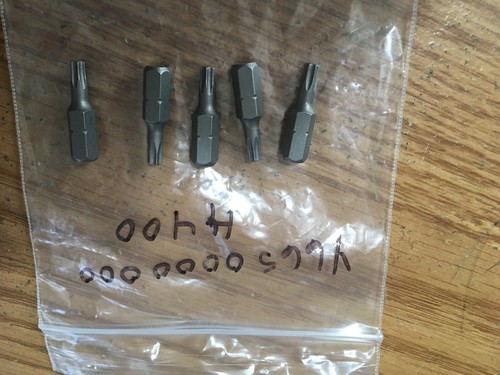(5) 1/4" Hex T-20 6-Lobe Security Bit