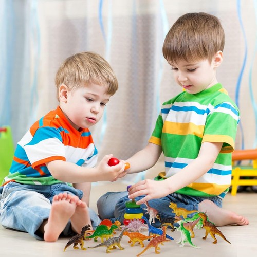 39Pcs Mini Dinosaur Toys, Dinosaurs Play Set Plastic Realist Dinosaur Figures UK - Picture 7 of 7