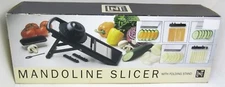 Linen N Things Black Mandoline Slicer with Folding Stand.