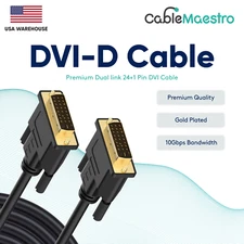 DVI To DVI Cable Male To Male Dual Link DVI-D Monitor Display Wire 24 + 1 Pin