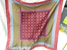 Vintage Italy Specialty House 100 Polyester Scarf magenta copper turquoise
