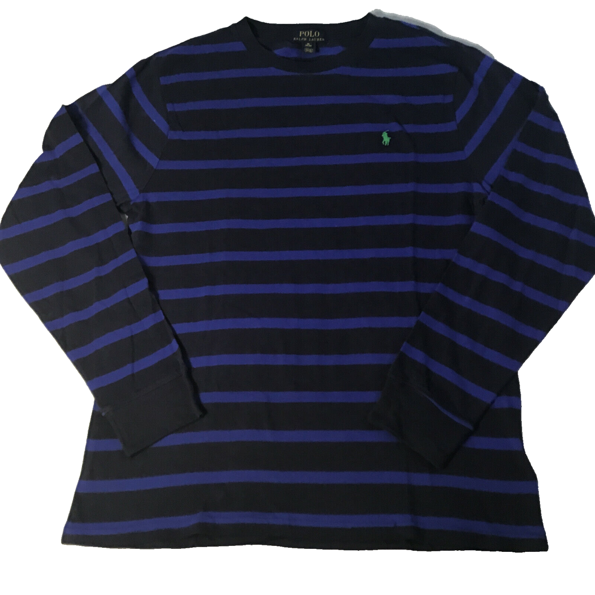 Polo Ralph Lauren Shirt Crew-Neck Striped Pony Sz XL (18-20) Youth