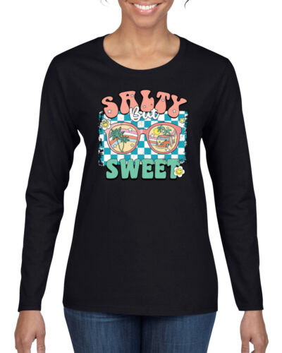 Retro Salty But Sweet Sunglasses Van Checkered Women Graphic Long Sleeve TShirt - 第 1/8 張圖片
