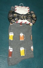 NEW Beer Mugs Socks and Adjustable Bow Tie Set By North Pole - Men's Size 6-12