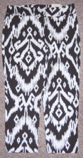 Chico's Brown White So Slimming Slim Stretch Pull-On Crop Pants Size 2/Misses 12