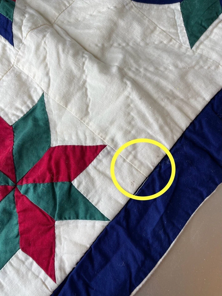 Juego de 2 colchas de granero acolchadas vintage ARCH 20x26 algodón estrella Foto 3 de 4