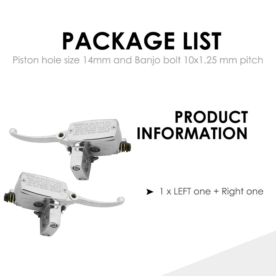 PALANCAS DE EMBRAGUE CILINDRO MAESTRO FRENO CROMADO PARA SUZUKI INTRUDER 800 1400 1500 EE. UU. Foto 2 de 4