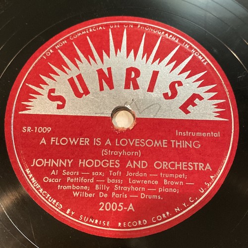 1947 JAZZ Johnny Hodges - Billy Strayhorn 78 rpm SUNRISE 2005 Longhorn Blues V+ - Imagen 3 de 4