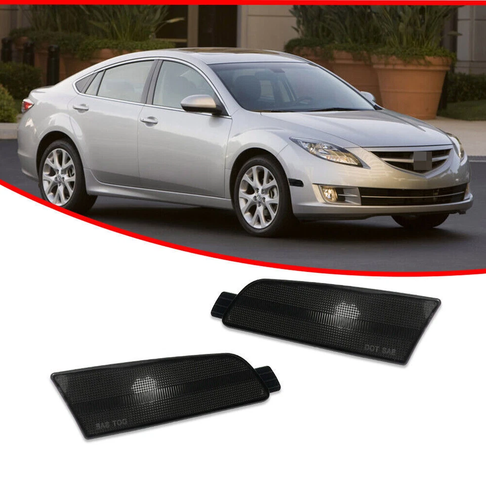 Luces reflectoras laterales parachoques delantero lente ahumada para Mazda 6 2009-2013 Foto 2 de 4