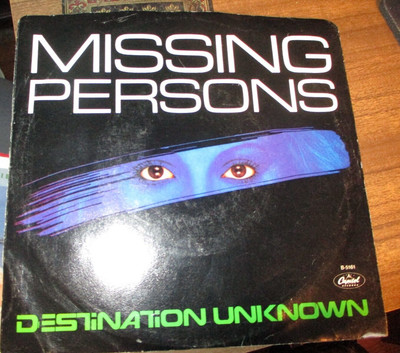 1982 MISSING PERSONS Destination Unknown W/L Promo Pic Sleeve 7'' Capitol NM/VG+